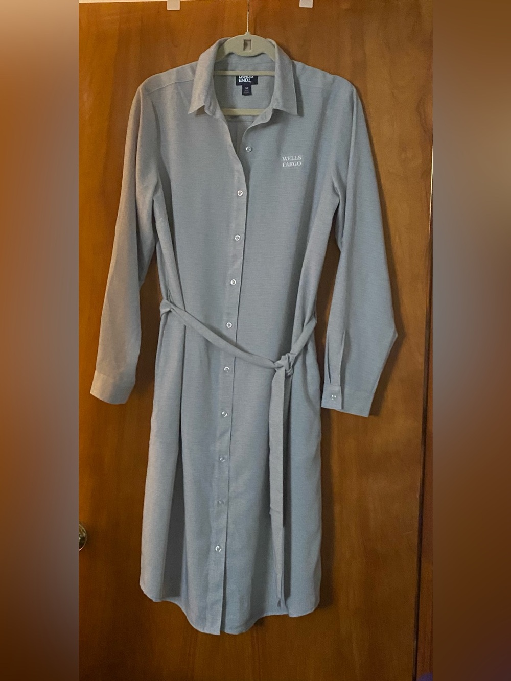 NWOT Button-Front Shirt Dress with Tie Waist